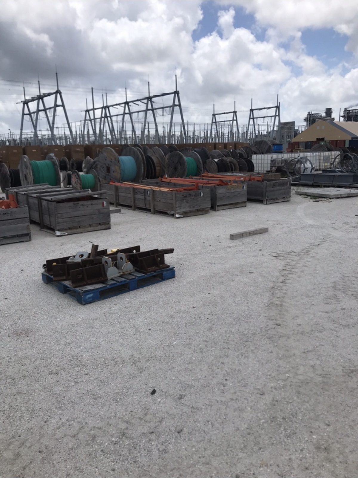 Surplus wire reels purchased from a power plant substation project